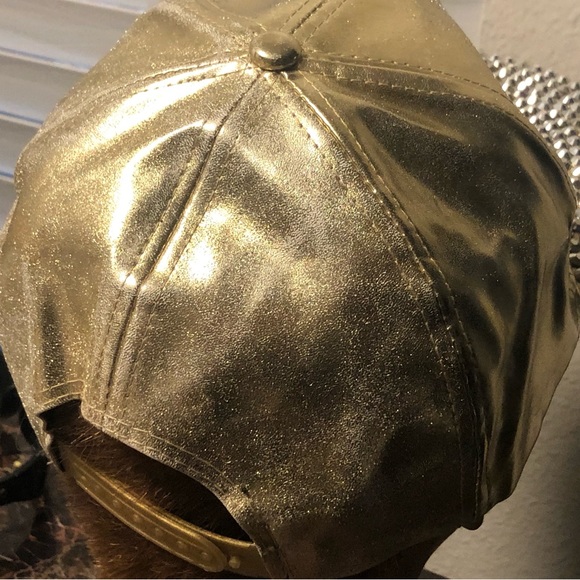 Studded metallic Gold with Studs baseball hat caps Size One Fit Al - Picture 10 of 11